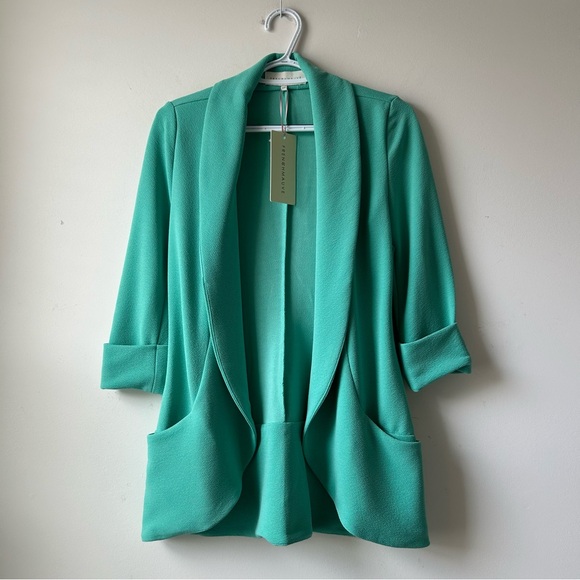 French Mauve Stitch Fix Blazer Jacket Melanie Knit Tunic Womens Size XS Green - Picture 3 of 14